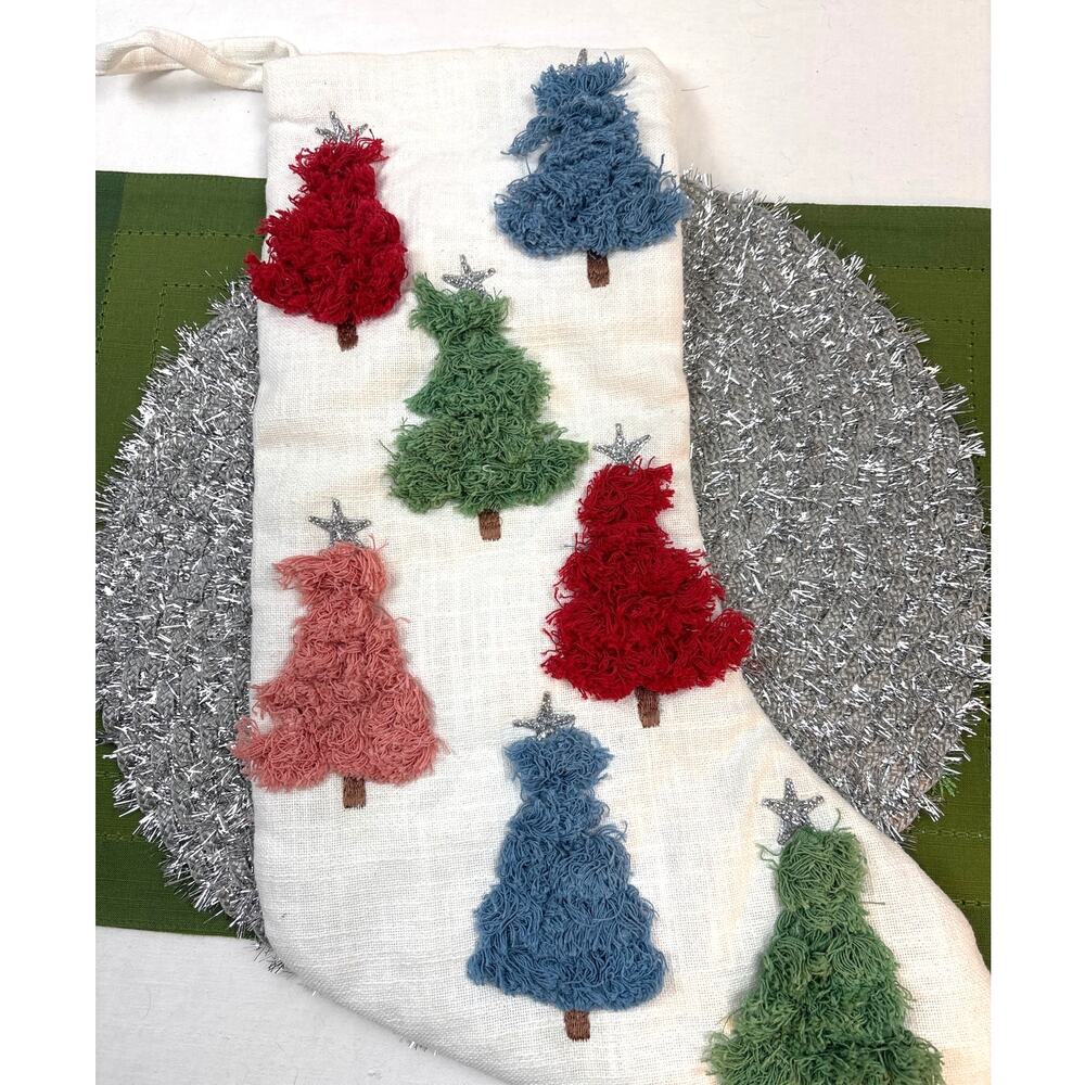 Max Studio Rachel Zoe Christmas Tree Shimmering Star Stockings 22” Holiday Decor